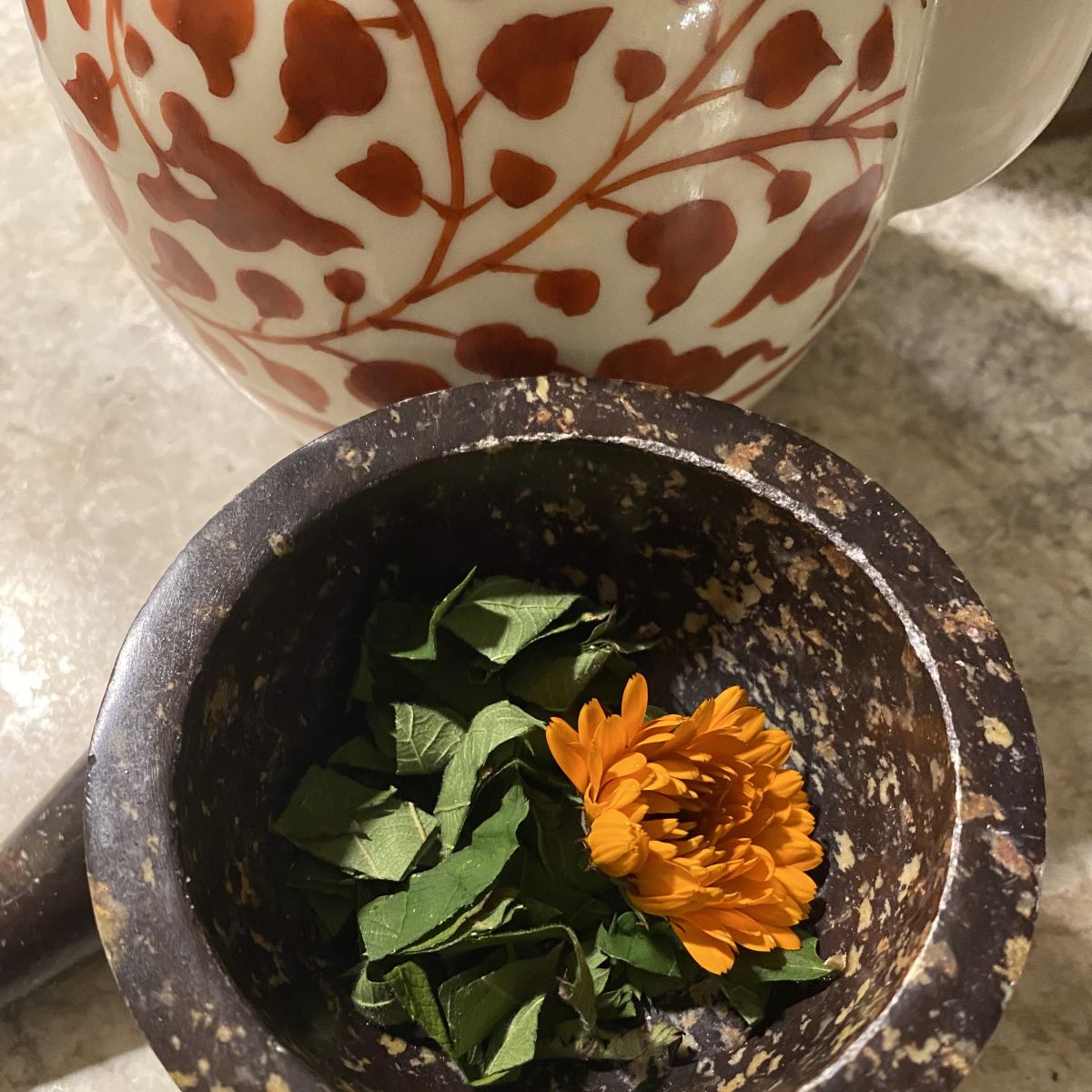 Brewing Calm: How to Start a Mindful Tea Ritual (With What You Already Have) mortar cropped